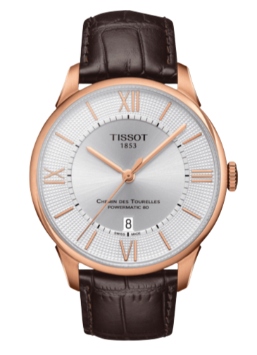 Tissot Chemin Des Tourelles Powermatic 80 Silver Dial Brown Leather Strap Watch For Men - T099.407.36.038.00 Authentic Buy Shop Now