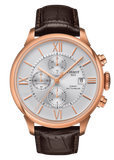 Tissot Des Tourelles Chronograph Silver Dial Brown Leather Strap Watch For Men - T099.427.36.038.00 Authentic Buy Shop Now