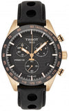 Tissot PRS 516 Chronograph Black Dial Black Leather Strap Watch For Men - T100.417.36.051.00 Authentic Buy Shop Now