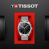 Tissot PR 100 Chronograph Black Dial Silver Mesh Bracelet Watch For Men - T101.417.11.051.01 Authentic Buy Shop Now