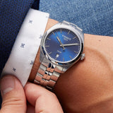 Tissot Gentleman Blue Dial Silver Steel Strap Watch For Men - T127.410.11.041.00 Authentic Buy Shop Now
