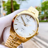 Tissot T Classic PR 100 Quartz White Dial Gold Steel Strap Watch for Men - T101.410.33.031.00 Authentic Buy Shop Now