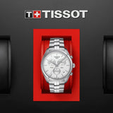 Tissot T Classic PR 100 Chronograph Silver Dial Silver Steel Strap Watch For Men - T101.417.11.031.00 Authentic Buy Shop Now
