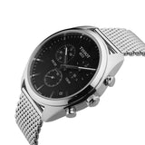 Tissot PR 100 Chronograph Black Dial Silver Mesh Bracelet Watch For Men - T101.417.11.051.01 Authentic Buy Shop Now