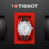 Tissot PR 100 Sport Silver Dial Brown Leather Strap Watch For Men - T101.610.16.031.00 Authentic Buy Shop Now