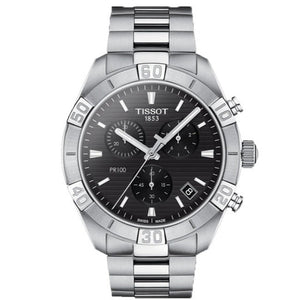Tissot T Classic PR 100 Sport Chronograph Black Dial Silver Steel Strap Watch for Men - T101.617.11.051.00 Authentic Buy Shop Now
