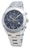 Tissot PR 100 Sport Chic Chronograph Diamonds Blue Dial Silver Steel Strap Watch for Women - T101.917.11.046.00 Authentic Buy Shop Now
