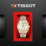 Tissot PR 100 Sport Chic Chronograph Silver Dial Two Tone Steel Strap Watch For Women - T101.917.22.031.00 Authentic Buy Shop Now