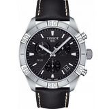 Tissot PR 100 Sport Quartz Chronograph Black Dial Black Leather Strap Watch For Men - T101.617.16.051.00 Authentic Buy Shop Now