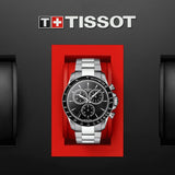 Tissot V8 Quartz Chronograph Black Dial Silver Steel Strap Watch For Men - T106.417.11.051.00 Authentic Buy Shop Now