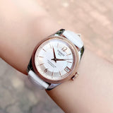 Tissot T-Classic Powermatic 80 Mother of Pearl Silver Dial White Leather Strap Watch For Women - T108.208.26.117.00 Authentic Buy Shop Now
