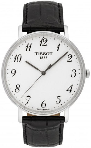 Tissot Everytime Large White Dial Black Leather Strap Watch For Men - T109.610.16.032.00 Authentic Buy Shop Now