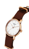 Tissot Everytime Desire White Dial Maroon NATO Strap Watch for Women - T109.210.37.031.00 Authentic Buy Shop Now