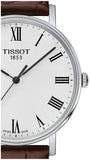 Tissot T Classic Everytime White Dial Brown Leather Strap Watch For Men - T109.410.16.033.00 Authentic Buy Shop Now