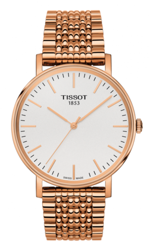 Tissot Everytime Medium White Dial Rose Gold Mesh Bracelet Watch For Men - T109.410.33.031.00 Authentic Buy Shop Now