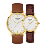 Tissot T Classic Everytime White Dial Brown Leather Strap Watch For Men - T109.410.36.031.00 Authentic Buy Shop Now