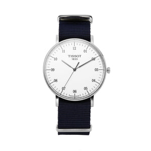 Tissot T Classic Everytime Large White Dial Blue NATO Strap Watch For Men - T109.610.17.037.00 Authentic Buy Shop Now
