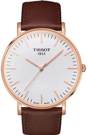 Tissot T Classic Everytime White Dial Brown Leather Strap Watch for Men - T109.610.36.031.00 Authentic Buy Shop Now