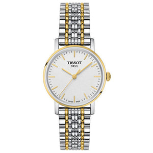 Tissot T Classic Everytime Small White Dial Two Tone Mesh Bracelet Watch For Women - T109.210.22.031.00 Authentic Buy Shop Now