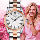 Tissot T Wave Mother of Pearl Dial Two Tone Steel Strap Watch For Women - T112.210.22.113.01 Authentic Buy Shop Now