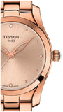 Tissot T Wave Rose Gold Dial Rose Gold Steel Strap Watch For Women - T112.210.33.456.00 Authentic Buy Shop Now