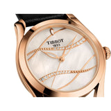 Tissot T Wave Diamond Mother of Pearl Dial Black Leather Strap Watch For Women - T112.210.36.111.00 Authentic Buy Shop Now
