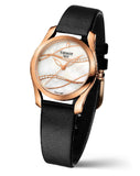 Tissot T Wave Diamond Mother of Pearl Dial Black Leather Strap Watch For Women - T112.210.36.111.00 Authentic Buy Shop Now