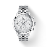 Tissot T Sport PRC 200 Chronograph White Dial Silver Steel Strap Watch For Men - T114.417.11.037.00 Authentic Buy Shop Now