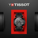 Tissot T Race Chronograph Anthracite Black Dial Black Silicone Strap Watch For Men - T115.417.37.061.03 Authentic Buy Shop Now