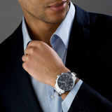 Tissot T Classic Chrono XL Black Dial Silver Steel Strap Watch For Men - T116.617.11.057.01 Authentic Buy Shop Now