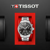 Tissot T Classic Chrono XL Black Dial Silver Steel Strap Watch For Men - T116.617.11.057.01 Authentic Buy Shop Now