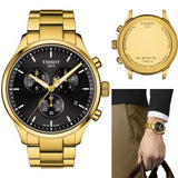 Tissot Chrono XL Classic Black Dial Gold Steel Strap Watch for Men - T116.617.33.051.00 Authentic Buy Shop Now