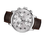 Tissot T Sport Chrono XL Classic Silver Dial Brown Leather Strap Watch For Men - T116.617.16.037.00 Authentic Buy Shop Now