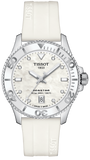 Tissot Seastar 1000 Mother of Pearl White Dial White Rubber Strap Watch for Women - T120.210.17.116.00 Authentic Buy Shop Now