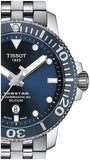 Tissot T Sport Seastar 1000 Powermatic Silicium Blue Dial Silver Steel Strap Watch For Men - T120.407.11.041.01 Authentic Buy Shop Now
