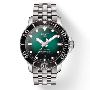 Tissot Seastar 1000 Powermatic 80 Green Dial Silver Steel Strap Watch For Men - T120.407.11.091.01 Authentic Buy Shop Now