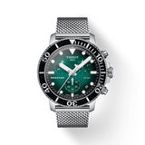 Tissot Seastar 1000 Chronograph Green Dial Silver Mesh Bracelet Watch For Men - T120.417.11.091.00 Authentic Buy Shop Now