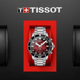 Tissot Seastar 1000 Chronograph Red Dial Silver Steel Strap Watch For Men - T120.417.11.421.00 Authentic Buy Shop Now