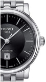 Tissot T Classic Carson Premium Automatic Lady Black Dial Silver Steel Strap Watch for Women - T122.207.11.051.00 Authentic Buy Shop Now