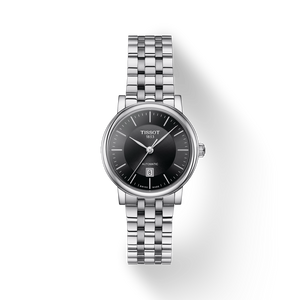 Tissot T Classic Carson Premium Automatic Lady Black Dial Silver Steel Strap Watch for Women - T122.207.11.051.00 Authentic Buy Shop Now
