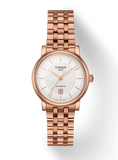 Tissot T Classic Carson Premium White Dial Rose Gold Steel Strap Watch for Women - T122.207.33.031.00 Authentic Buy Shop Now