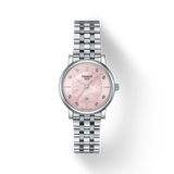 Tissot T Classic Carson Premium Lady Mother of Pearl Pink Dial Silver Steel Strap Watch For Women - T122.210.11.159.00 Authentic Buy Shop Now