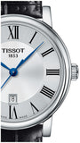 Tissot Carson Premium Lady Silver Dial Black Leather Strap Watch For Women - T122.210.16.033.00 Authentic Buy Shop Now