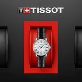 Tissot Carson Premium Lady Silver Dial Black Leather Strap Watch For Women - T122.210.16.033.00 Authentic Buy Shop Now