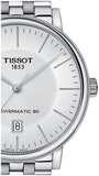 Tissot T Classic Carson Premium Powermatic 80 White Dial Silver Steel Strap Watch For Men - T122.407.11.031.00 Authentic Buy Shop Now