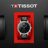 Tissot Carson Premium Chronograph Black Dial Black Leather Strap Watch For Men - T122.417.16.051.00 Authentic Buy Shop Now