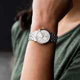 Tissot T Classic Carson Premium White Diamonds Dial Silver Steel Strap Watch for Women - T1222071103600 Authentic Buy Shop Now