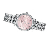Tissot Carson Premium Lady Mother of Pearl Pink Dial Silver Steel Strap Watch For Women - T122.210.11.159.00 Authentic Buy Shop Now