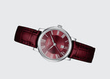 Tissot Carson Premium Lady Maroon Dial Maroon Leather Strap Watch For Women - T122.210.16.373.00 Authentic Buy Shop Now