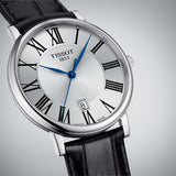 Tissot Carson Premium Silver Dial Black Leather Strap Watch For Men - T122.410.16.033.00 Authentic Buy Shop Now